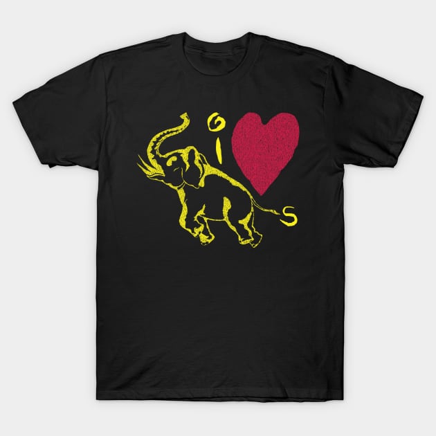 I Love Elephants T-Shirt by pelagio